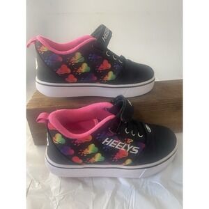 Unisex Heelys PRO 20 X2 Melting Rainbow Hearts on‎ Black-2 Wheels Each- Size Y2